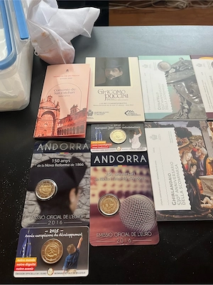2  Gedenkmünzen Set San Marino Andorra Coincards Sammlung Folder TOP Zustand Bild 3