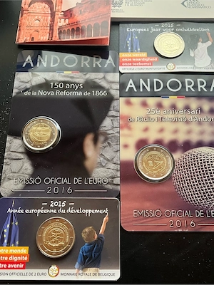 2  Gedenkmünzen Set San Marino Andorra Coincards Sammlung Folder TOP Zustand Bild 4