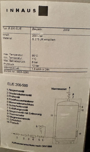 Warmwasserboiler 200l zu verkaufen Bild 2