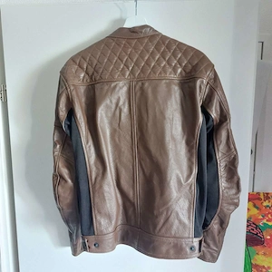 Motorrad Lederjacke Braun Bild 2