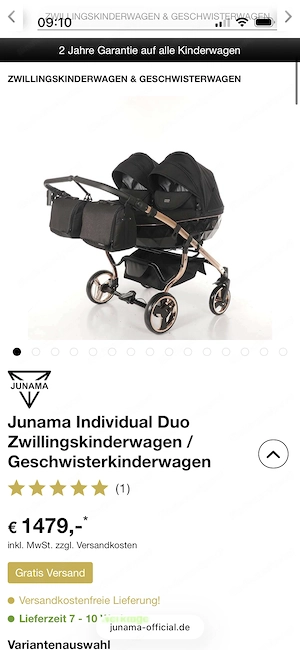 Junama Doppelkinderwagen Bild 2