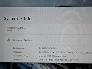 * Gaming Acer *  i7 - 24 GB DDR4 - GTX 6GB - 1TB M2 SSD ( 7400 MB  s ) Bild 10