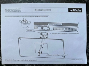 Metz - Metallfuß für Lunis Fernseher 42 bis 50 Zoll Bild 3
