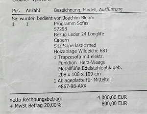 Echtledersofa Trapezsofa Bild 5