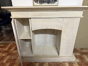 Schrank mit Optik eines Ofens weiss lasiert Bild 2