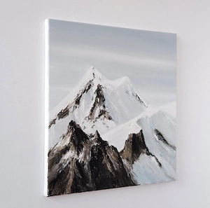 Signiertes Original von Mathieu van Riel mit Zertifikat   Berglandschaft   Acryl auf Leinwand 50x50 Bild 2