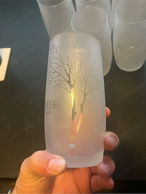 6x Original BELVEDERE VODKA Gläser   Frosted Tree Design (Rastal) Bild 2