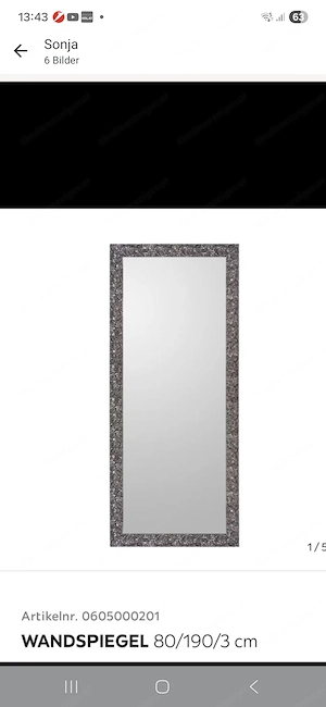 Spiegel groß für Wohnung freistehend oder hängend Bild 2