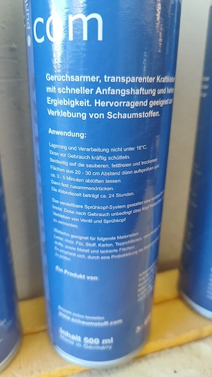 Schaumstoff Sprühkleber zu verschenken  Bild 2