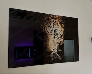 Großes Leopard Glas-Wandbild - modern & edel 