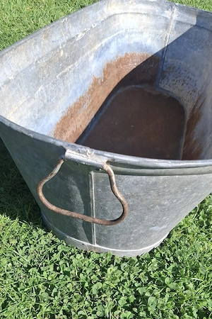 Vintage Kinderwanne Zink Bild 3