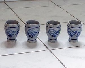 6 Glühweinbecher, 1 Krug, Mostbecher, Glühweinservice, Mostservice, Steingut Service, Becher   Bild 2