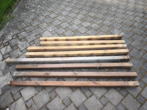 Kantholz druckimprägniert 7 cm x 7 cm diverse Längen, gesamt 8 Stück