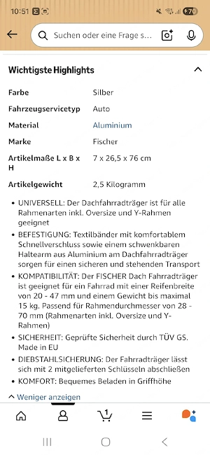 Fahrrad Träger und Relingträger Bild 5