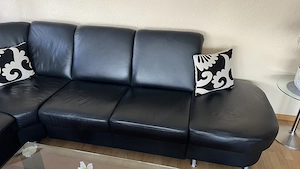 Ledercouch inclusive Glastisch zu verkaufen Bild 5
