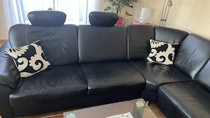 Ledercouch inclusive Glastisch zu verkaufen Bild 4