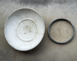 Große runde Pflanzschale mit Ring, Eternit Schale, Blumenschale, Pflanzgefäß  Bild 2