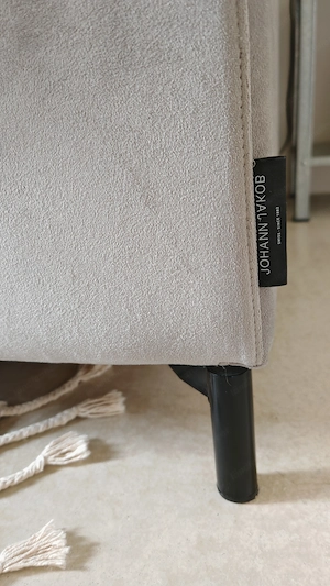 Sofa und Hocker, Velvet grau-beige Bild 3