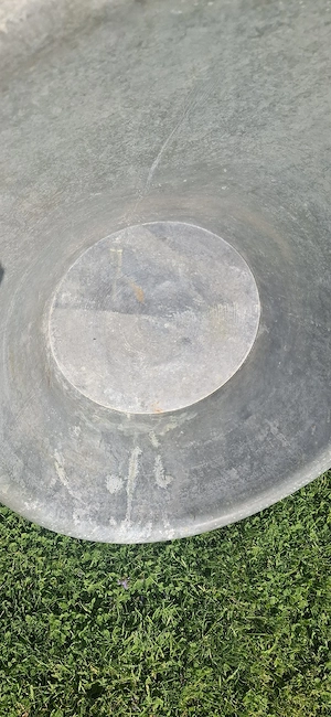 Antike Zink Sitzwane Bild 4