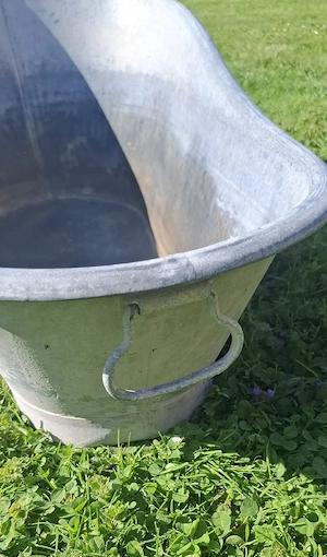 Antike Kinderwanne Zink 