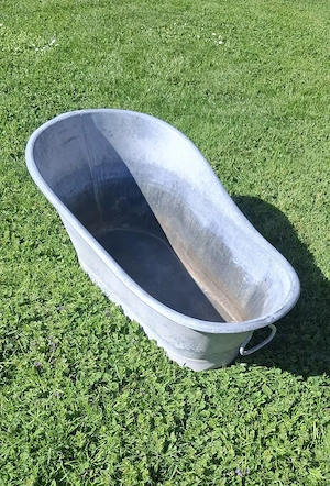 Antike Kinderwanne Zink  Bild 3
