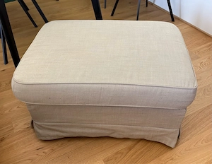 IKEA Ektorp 3er Sofa + Hocker mit Stauraum - hellbeige - günstig abzugeben Bild 2
