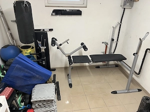 Hantelbank mit Langhantel & Gewichten aus Eisen Bild 2