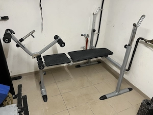 Hantelbank mit Langhantel & Gewichten aus Eisen Bild 5