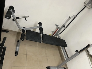 Hantelbank mit Langhantel & Gewichten aus Eisen Bild 3