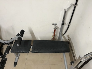 Hantelbank mit Langhantel & Gewichten aus Eisen Bild 4