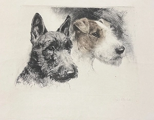 Kurt Meyer-Eberhardt (1895-1977) - 5 Radierungen: Junges Fohlen, Rehkitz, Hunde Bild 3
