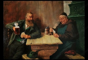 Max Kuglmayr (1863 1930)   Spielkarten mit Mönch und Bauer