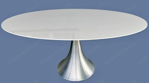 Esstisch oval space age design. KARE Mod. "Grande Possibilita" weiss hochglanz