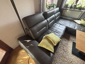 Komfort-Couch in echt Leder der Farbe Antrazit Bild 4