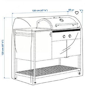 Grillabdeckung 120cm x 65cm