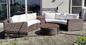 Gartenlounge aus Polyrattan, halbrund  Bild 3