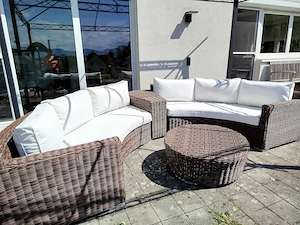 Gartenlounge aus Polyrattan, halbrund  Bild 4