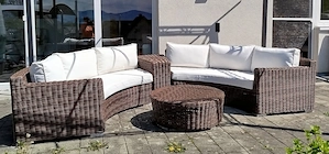 Gartenlounge aus Polyrattan, halbrund  Bild 2