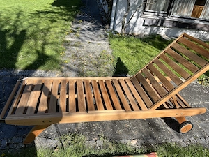 Gartengarnitur Terassengarnitur Vollholz mit Liegestuhl Bild 4