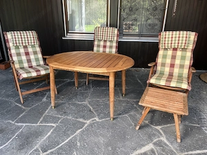 Gartengarnitur Terassengarnitur Vollholz mit Liegestuhl Bild 5