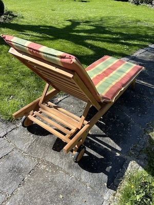 Gartengarnitur Terassengarnitur Vollholz mit Liegestuhl Bild 2