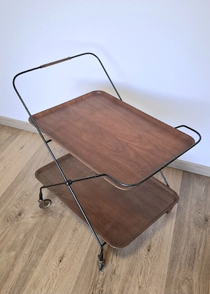 vintage teak Servierwagen PAUL NAGEL mid century