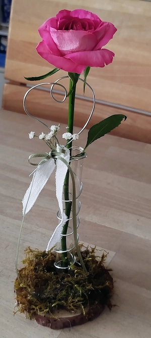 Deko Reagenzglas als Vase auf Holz neu Bild 2