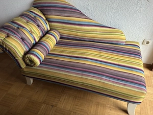Chaiselongue   Recamiere gestreift Vintage Stil Bild 4