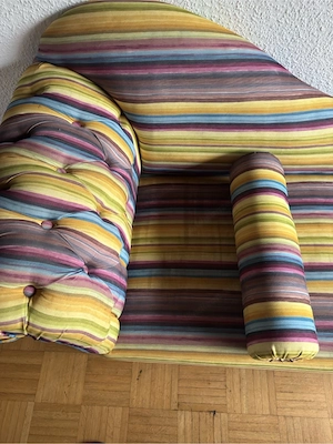 Chaiselongue   Recamiere gestreift Vintage Stil Bild 3