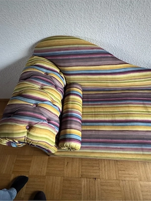 Chaiselongue   Recamiere gestreift Vintage Stil Bild 2