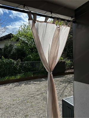 Teleskop Vorhangstange inkl. Outdoor Vorhänge Bild 5