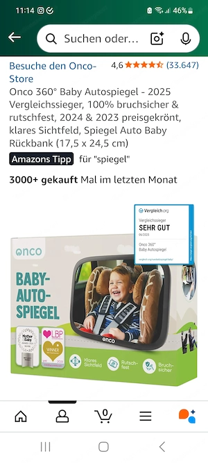 Auto Innenspiegel für Baby - wie neu Bild 2