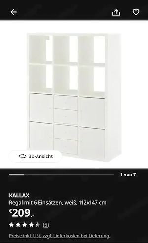 Ikea Kallax Regal mit Einsätzen Bild 2