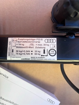 Fahrradträger abklappbar für Anhängevorrichtung Bild 2